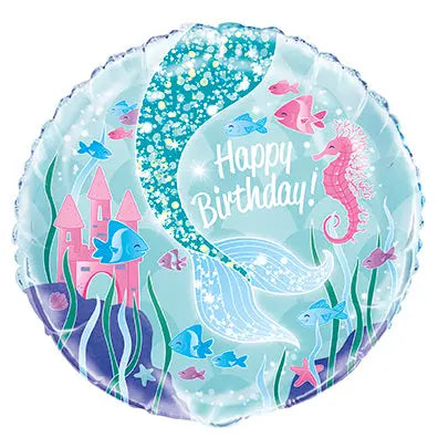 Mermaid Foil Balloon - 1 Each or 5 Balloons/Unit  - Party Direct