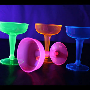 Neon Champagne Glasses, 4 Assorted Colors  - Party Direct