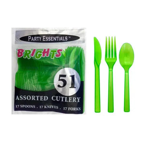 Neon Green Cutlery  - Party Direct