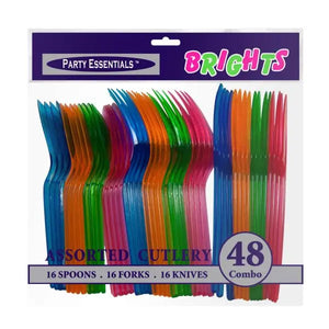 Neon Plastic Cutlery - Assorted Colors  - Party Direct