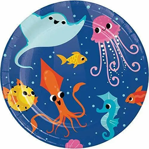 Ocean Celebration 7in Plate - 8 Plates/Pack or 96 Plates/Unit Party Direct