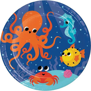 Ocean Celebration 9in Plate - 8 Plates/Pack or 96 Plates/Unit Party Direct