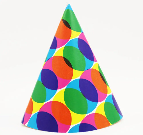 Party Hats with Colorful Circles - 25/Pack  - Party Direct