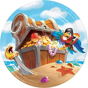 Pirate Treasure 7in Plate - 8 Plates/Pack or 96 Plates/Unit Party Direct