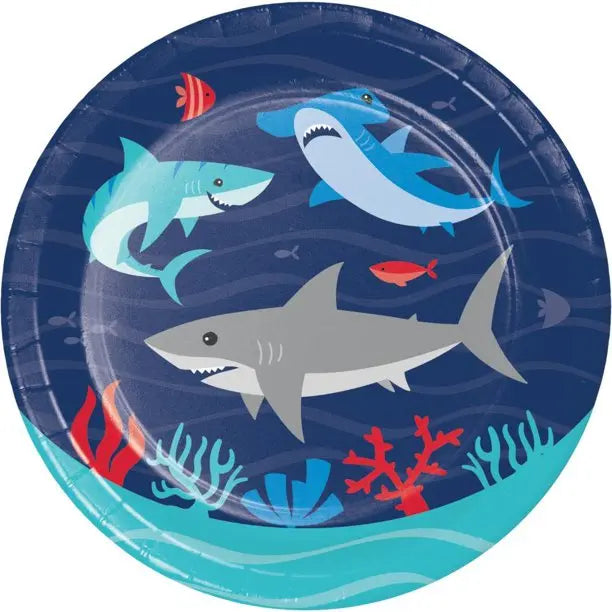 Shark Party 7in Plate - 8 Plates/Pack or 96 Plates/Unit Party Direct