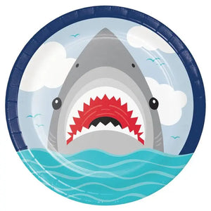 Shark Party 9in Plate - 8 Plates/Pack or 96 Plates/Unit Party Direct
