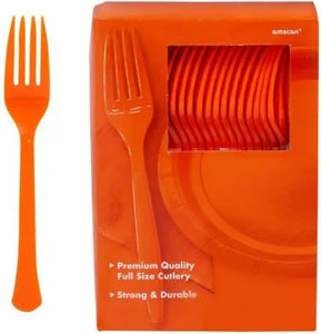Solid Color Plastic Forks - 100/Pack or 600/Case  - Party Direct
