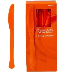 Solid Color Plastic Knives - 100/Pack or 600/Case  - Party Direct