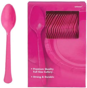 Solid Color Plastic Spoons - 100/Pack or 600/Case  - Party Direct