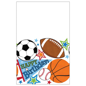 Sports Birthday Table Cover - 1 Each or 18 Table Covers/Case Party Direct