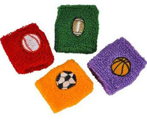 Sports Wristbands, Assorted  - Party Direct