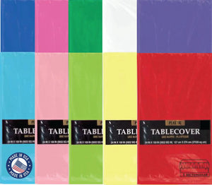 Table Covers, Pre-Cut, Solid Colors, 54" x 108" - 1 Each or 48 Tablecovers/Case  - Party Direct