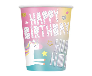 Unicorns 9oz Cup - 8 Cups/Pack or 96 Cups/Unit  - Party Direct