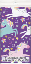 Load image into Gallery viewer, Unicorns Plastic Table Cover - 1 Each or 12 Tablecovers/Unit  - Party Direct
