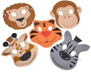 Zoo Animal Masks, Foam Assorted  - Party Direct