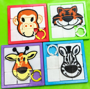 Zoo Animal Slide Puzzles, Assorted, 12pcs / Bag Party Direct
