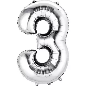16" Silver Number Balloons