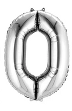 Load image into Gallery viewer, 16&quot; Silver Number Balloons
