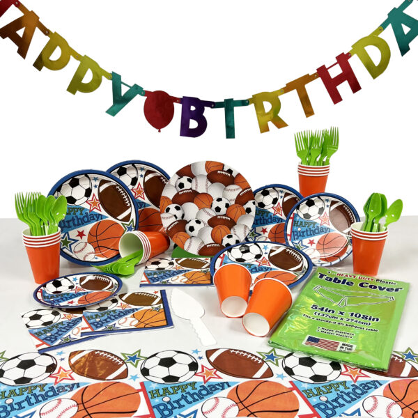 Sports Birthday Party Deluxe Kit for 8 or 16 Guests