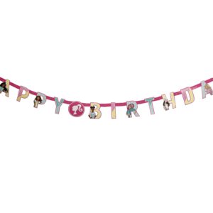 Barbie "Happy Birthday" Banner - 1 Banner/Pack or 12 Banners/Case