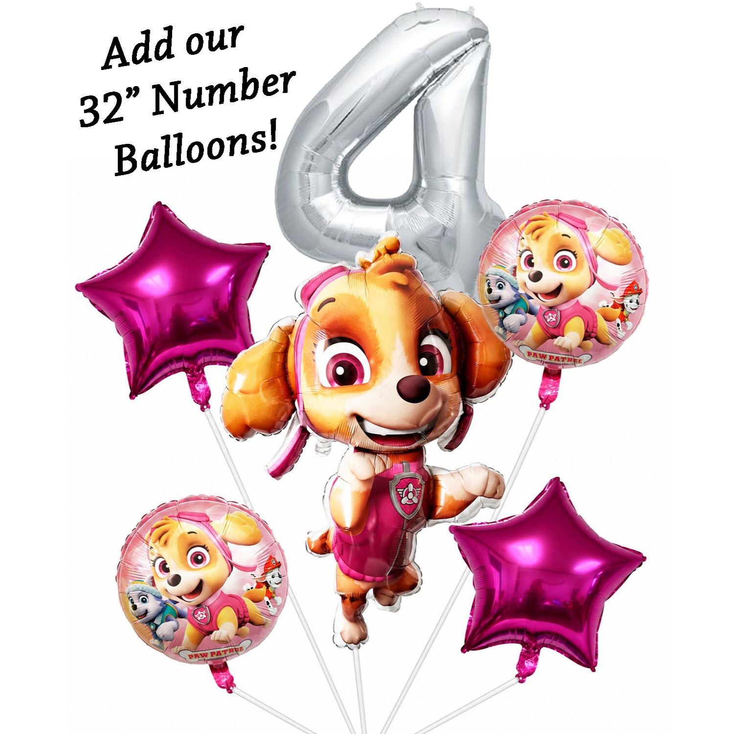 Paw Patrol "Skye Pink" 5-Piece Balloon Kit - Image 3