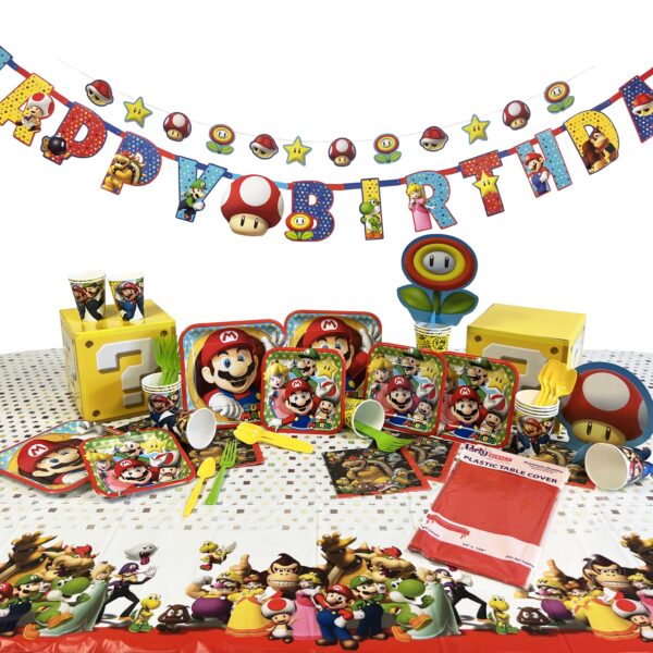 Super Mario Birthday Party Deluxe Kit for 8 or 16 Guests