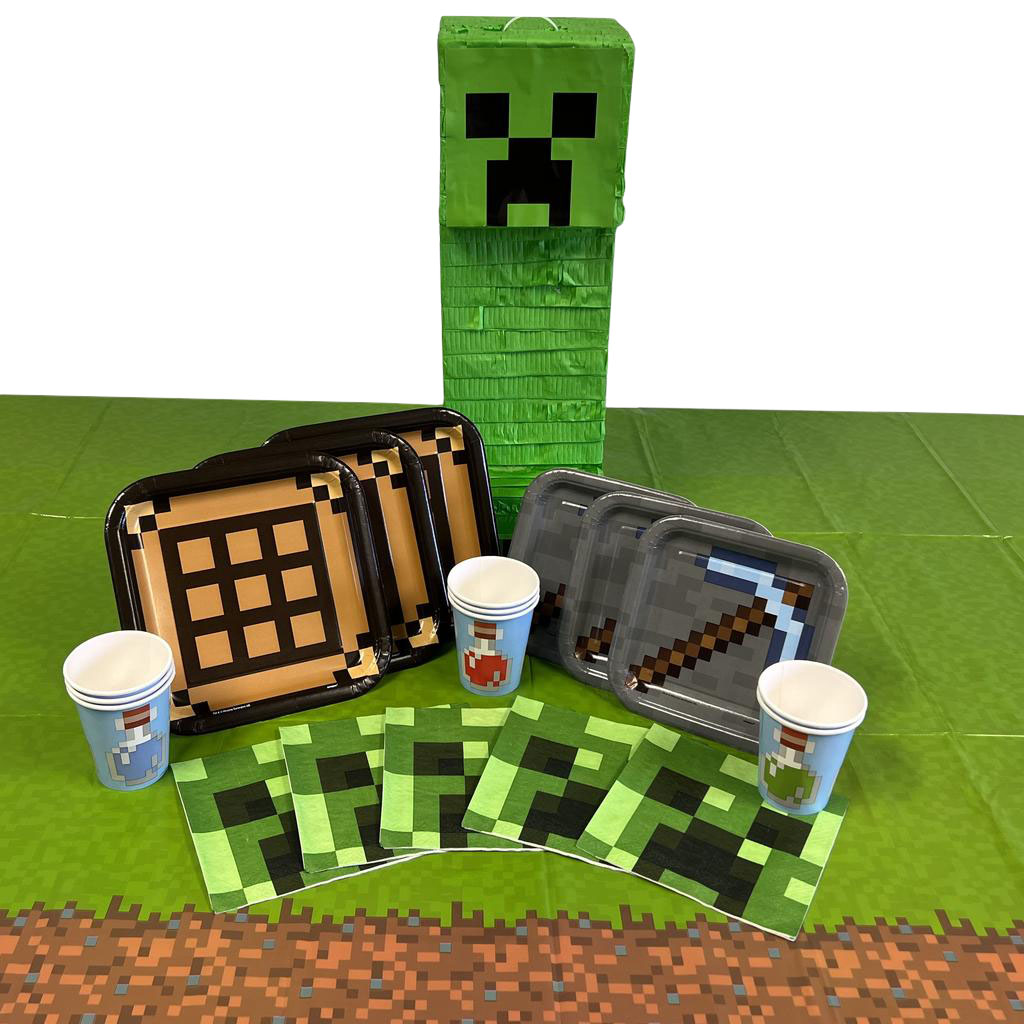 Minecraft Party - Set Da 8 Bicchieri Di Cartone Da 200 Ml, Perfetti Per Feste A Tema