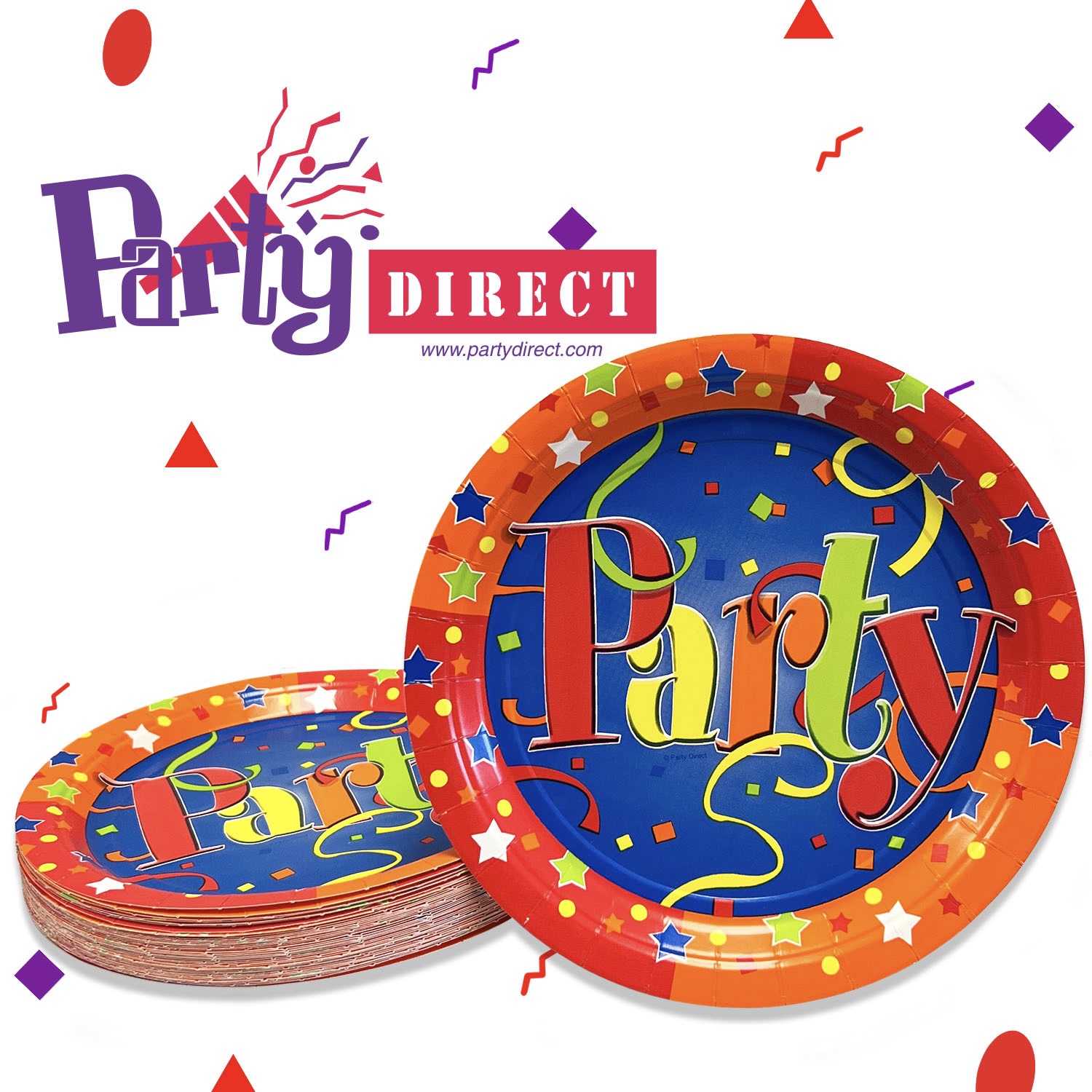 Just Party 9" Plates - 50 Plates/Pack or 500 Plates/Case