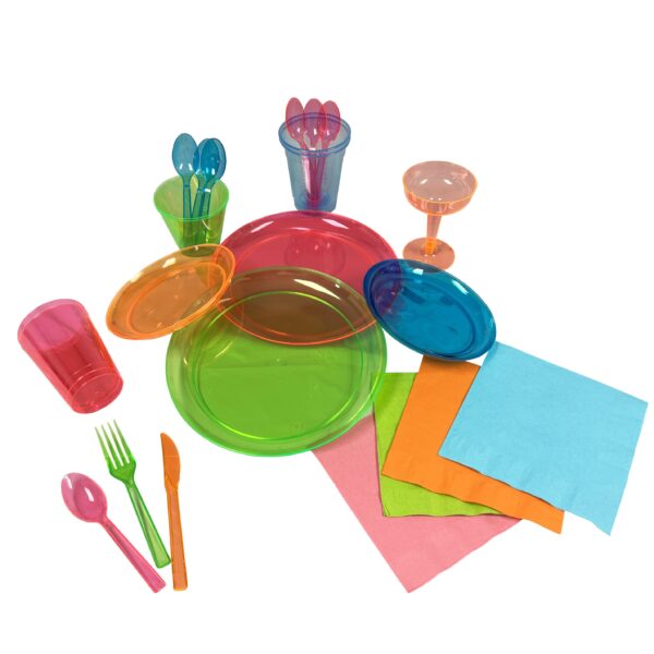 Neon Party Plates - 6" Assorted - 40 Plates - Image 2