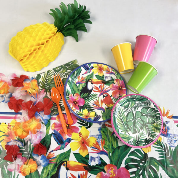 Palm Tropical Luau 7in Plate - 8 Plates/Pack or 96 Plates/Case - Image 2