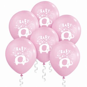 Pink Floral Elephant 12" Latex Balloons - 8 Balloons/Pack or 96 Balloons/Case