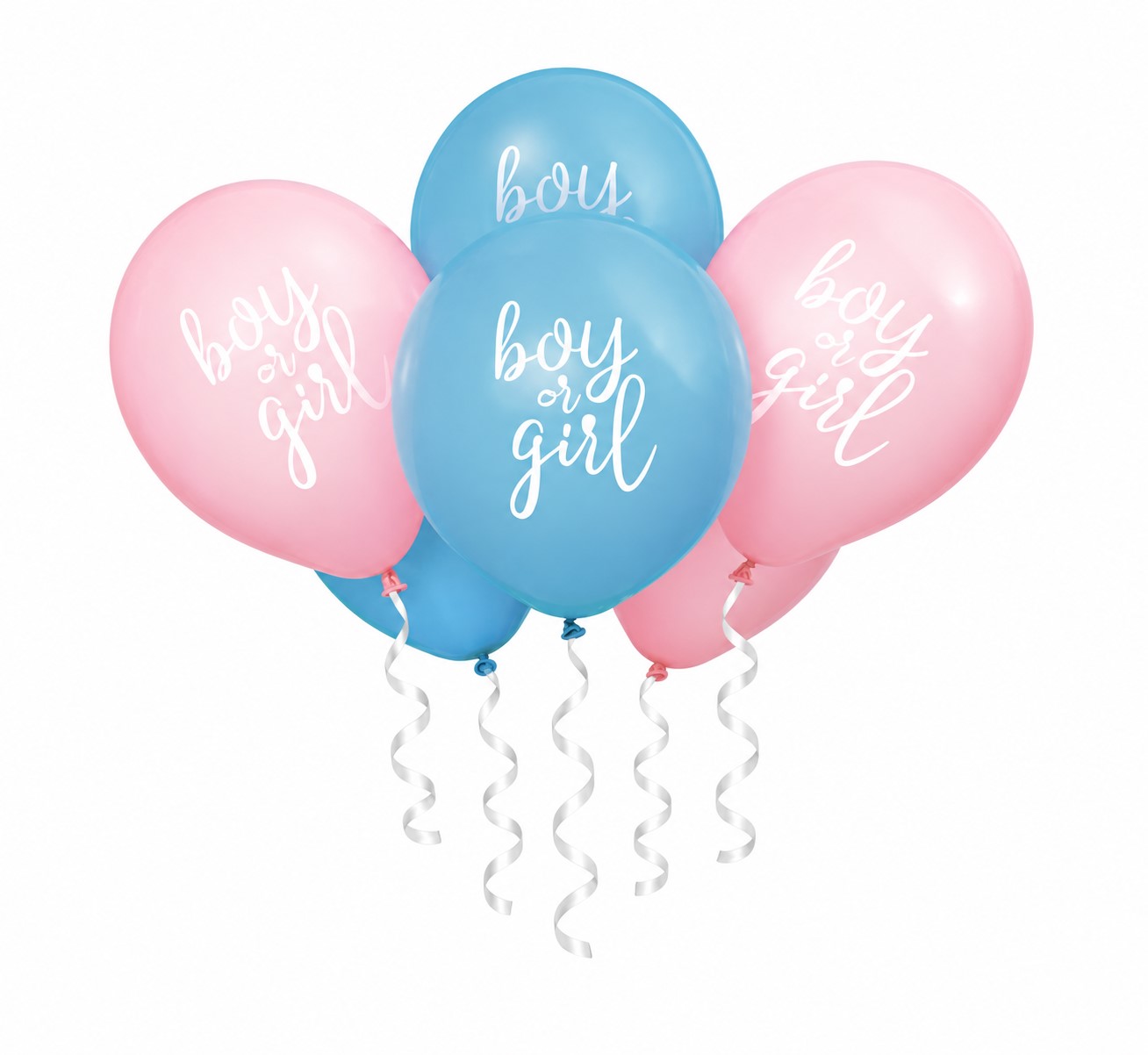 Gender Reveal "Boy or Girl" 12" Balloons, Pink & Blue - 8 Balloons/Pack