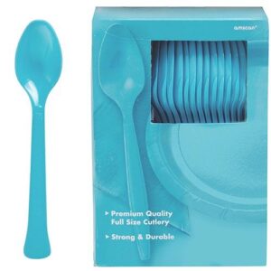 Jumbo Plastic Table Rolls - 1 Roll or 4 Rolls/Case - Caribbean Blue