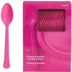 Jumbo Plastic Table Rolls - 1 Roll or 4 Rolls/Case - Hot Pink