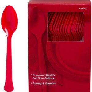 Jumbo Plastic Table Rolls - 1 Roll or 4 Rolls/Case - Red