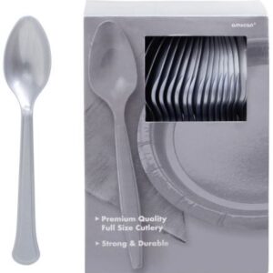 Jumbo Plastic Table Rolls - 1 Roll or 4 Rolls/Case - Silver