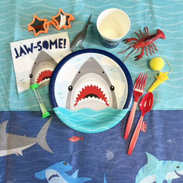 Shark Party 9" Plates - 8 Plates or 96 Plates/Unit - Image 2