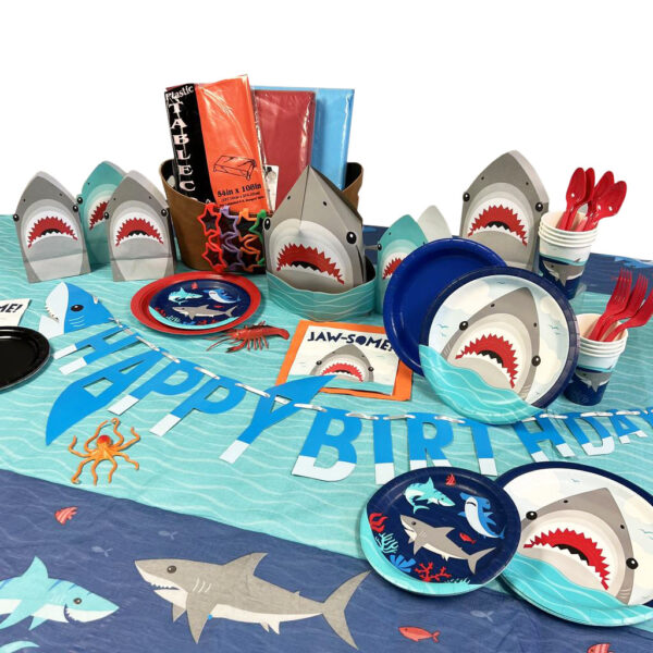 Shark Party 7" Plates - 8 Plates - Image 2