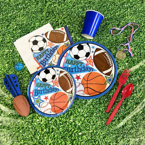 Sports Birthday 7" Plates - 8 Plates or 144 Plates/Unit - Image 2