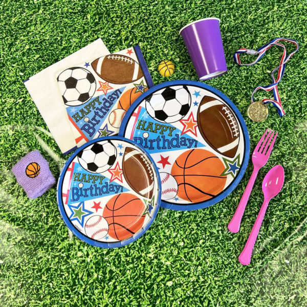 Sports Birthday 9" Plates - 8 Plates - Image 2