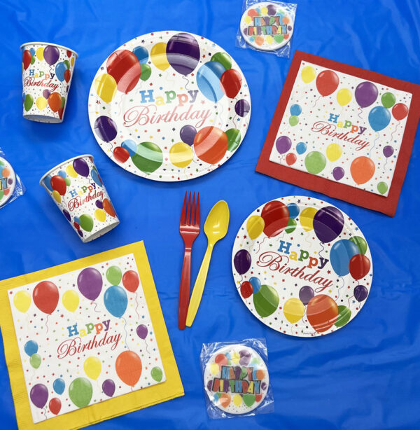 Birthday Balloon Jamboree 7" Paper Plates - 50 Plates - Image 3