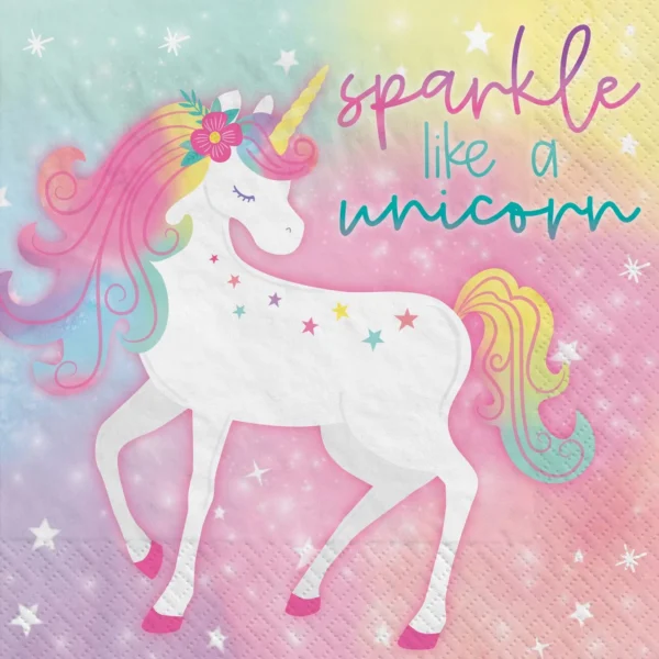 Unicorn Luncheon Napkin - 16 Napkins or 192 Napkins/Unit