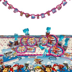 Paw Patrol-Skye Pink Birthday Deluxe Kit for 8 or 16 Guest