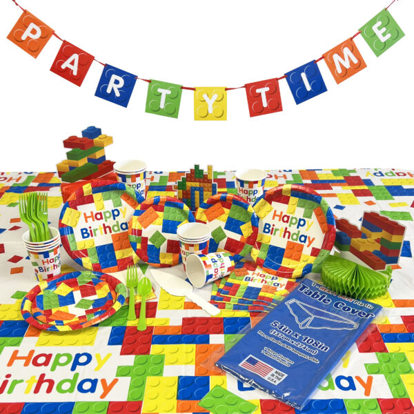 Building Blocks Birthday Party Deluxe Kit for 8 or 16 Guests