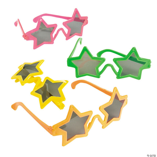 Star-Shaped Eye Glasses, With or Without Lenses - 12 Pieces/Pack