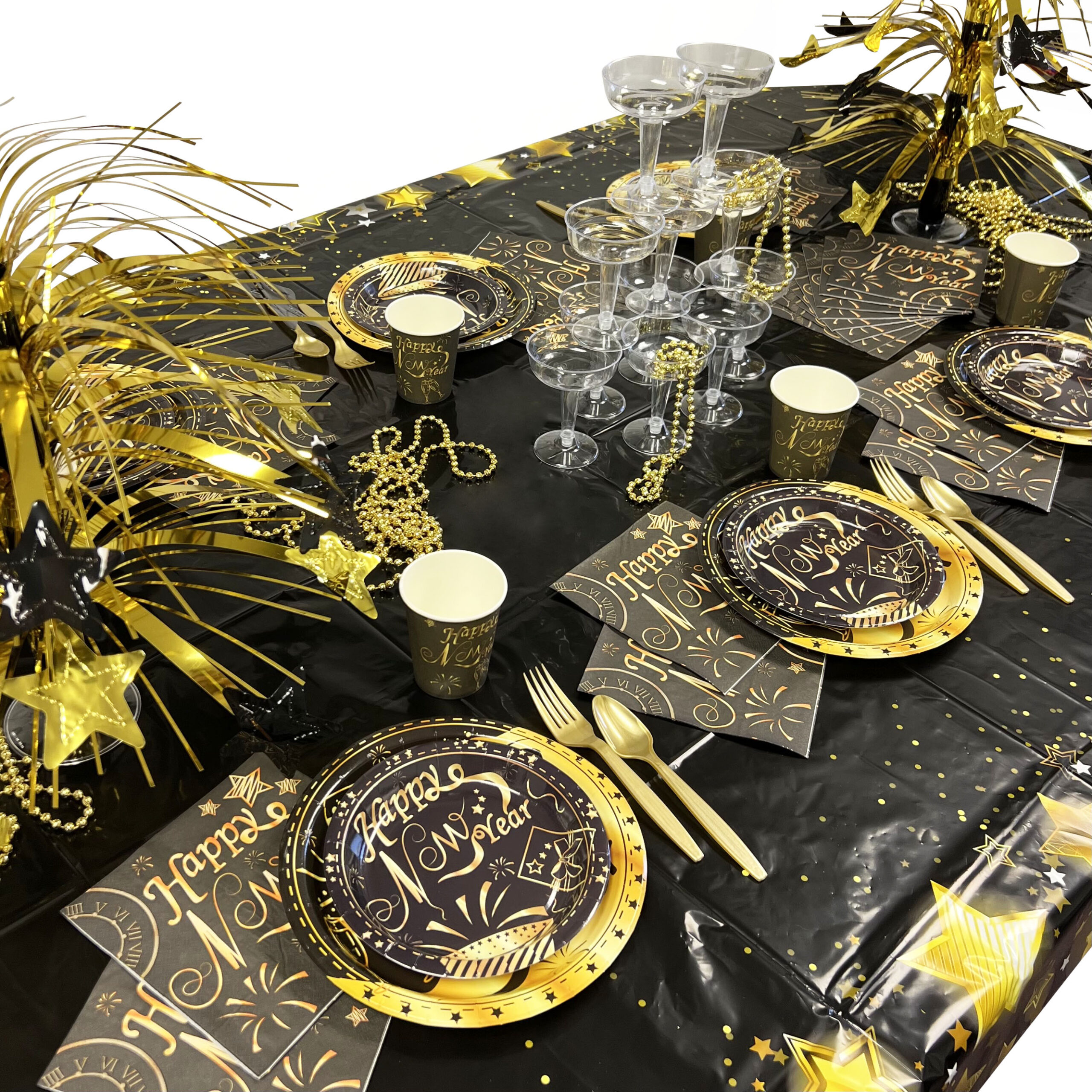 Black & Gold Star Metallic Table Fountain - 1 Each or 6/Unit - Image 2