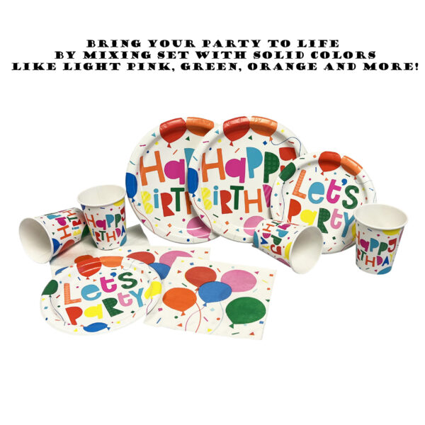 Birthday Colorful Balloon 7" Plate - 8 Plates/Pack or 96 Plates/Case - Image 3