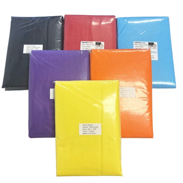 Vinyl, Flannel Backed Table Covers, 54" x 108" - 1 Each - Image 3