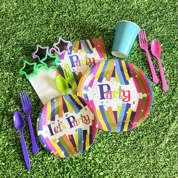 Rainbow Rave 9" Plates - 50 Plates/Pack or 500 Plates/Case - Image 4