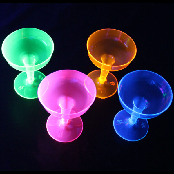 Neon Champagne Glasses, 4 Assorted Colors - 20 Cups/Pack - Image 3